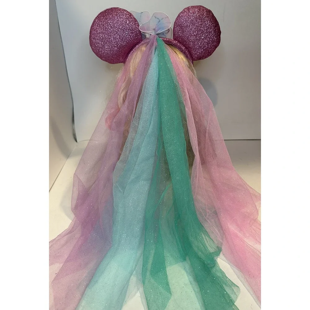 Disney Parks Minnie Mouse EARS, Fairy Butterfly Wings Headband with Veil Retired